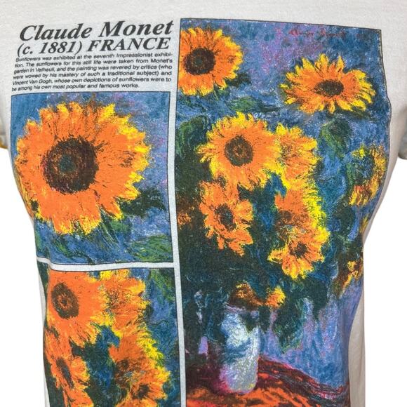Claude Monet sunflower t-shirt artsy boho Y2K 90s streetwear dopamine - Picture 3 of 6